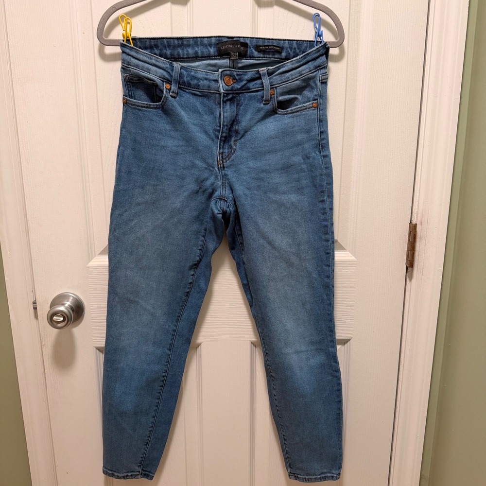 Kendall Kylie The Ultra Babe Skinny Jeans Women 7/28 Blue Denim‎ Stretch